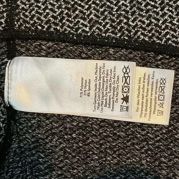 EDDIE BAUER Leggings Herringbone Black White Pants Activewear Size Medium - Picture 5 of 7